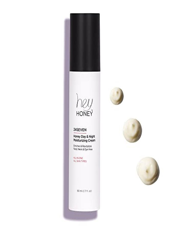 24Seven Honey Day And Night Moisturizing Cream For Face, Neck & Eye Area | Rich ProBeautifulAging Intensely Hydrate And Reduce The Appearance Of Fine Lines And Wrinkles | 1.7 Oz