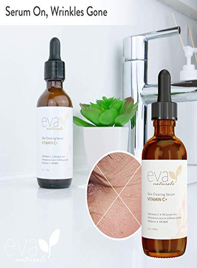 Vitamin C Serum Plus 2% Retinol, 3.5% Niacinamide, 5% Hyaluronic Acid, 2% Salicylic Acid, 10% Msm, 20% Vitamin C Skin Clearing Serum AntiAging Skin Repair, Face Serum (2 Oz)