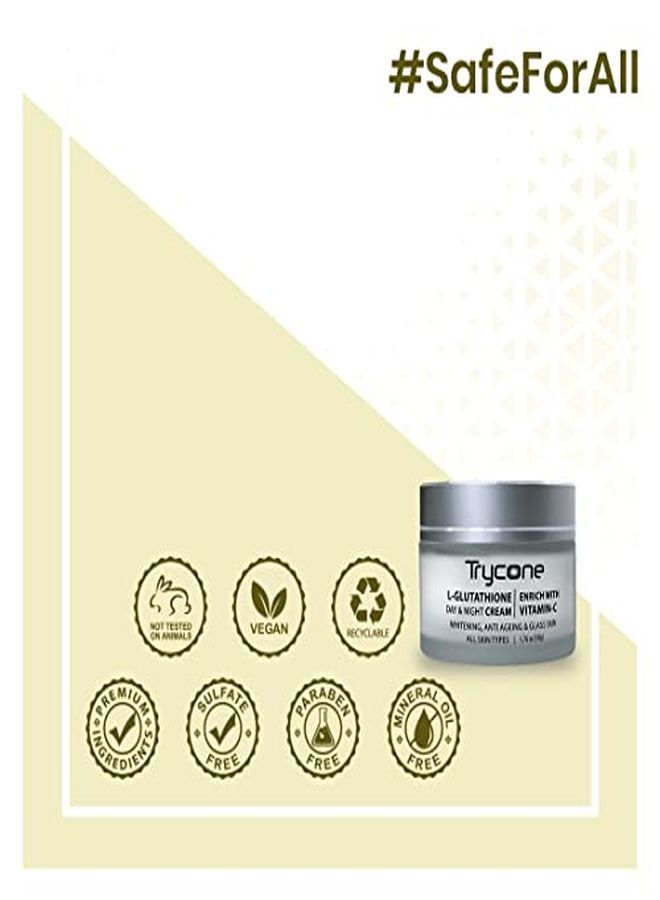 L Glutathione Cream For Skin Whitening Anti Ageing And Glass Skin Enrich With Vitamin C 50 Gm