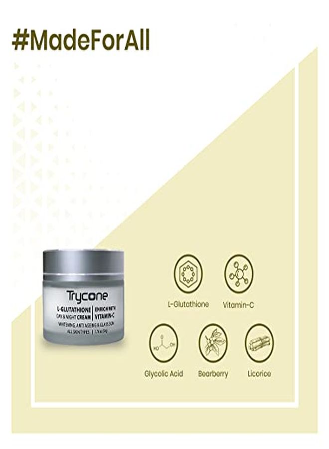 L Glutathione Cream For Skin Whitening Anti Ageing And Glass Skin Enrich With Vitamin C 50 Gm