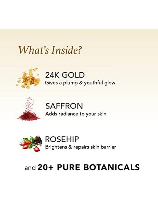 Radiance 24K Gold Brightening Face Gel Serum Enriched With Manjistha Rosehip & 24K Gold Hydrates The Skin Improves Skin Texture Fights Blemishes & Environmental Aggressors 35 Ml