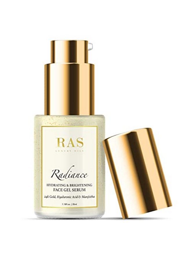 Radiance 24K Gold Brightening Face Gel Serum Enriched With Manjistha Rosehip & 24K Gold Hydrates The Skin Improves Skin Texture Fights Blemishes & Environmental Aggressors 35 Ml