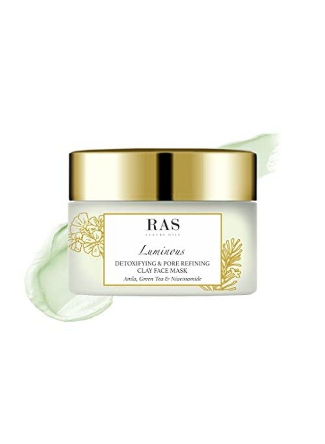 Luminous Detoxifying & Pore Refining Clay Face Mask For Glowing Skin Tan Removal Oil & Acne Control Kaolin Clay Green Tea Neem & Amla Extract 50G