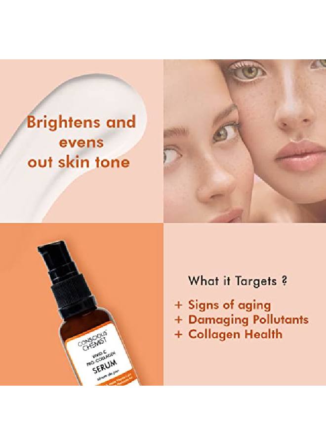 ™ 10% Advanced Vitamin C Face Serum | Improves Dark Spots & Hyperpigmentation | Hyaluronic Acid Peptides & Glutathione | For Glowing & Radiant Skin | Clean Beauty | 30 ml