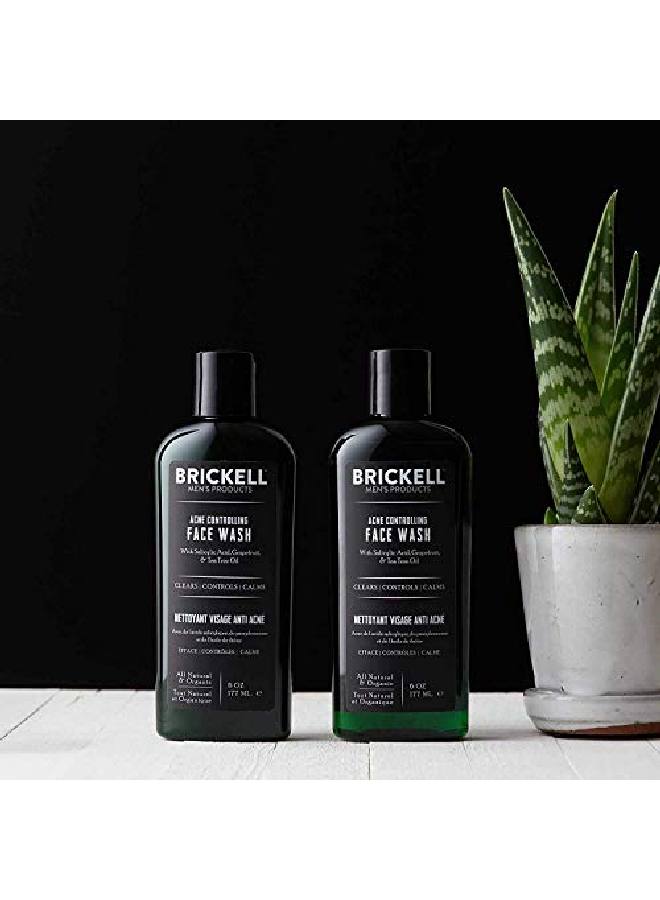 Brickell Men'S Acne Face Wash For Men Natural And Organic Men'S Acne Face Wash To Cleanse Skin And Eliminate Acne Clears Breakouts 2% Salicylic Acid 6 Ounces