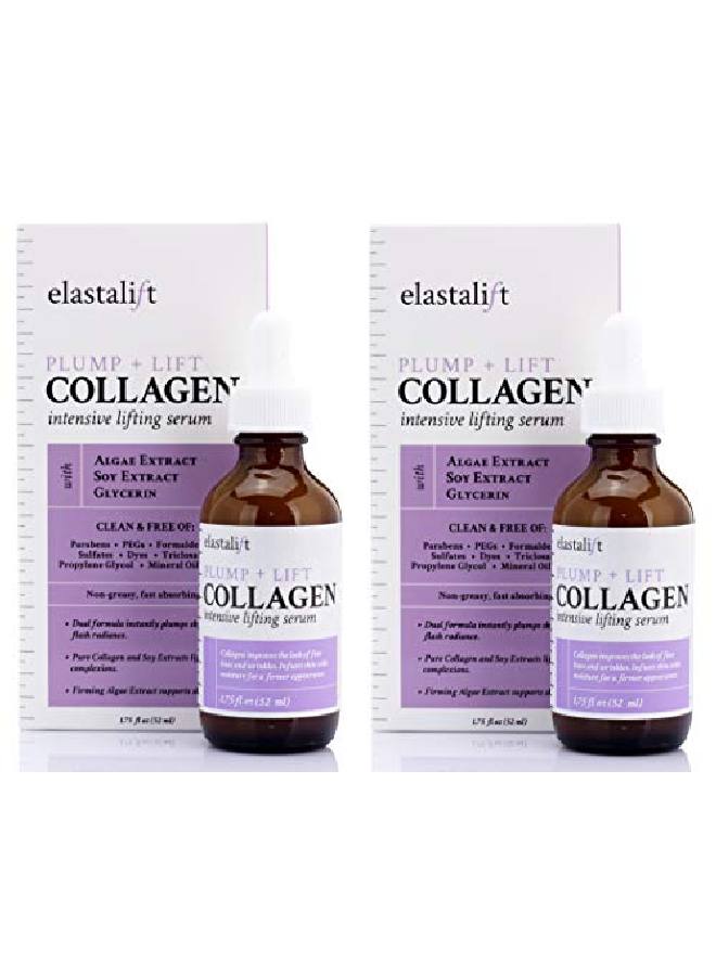 Collagen Facial Serum Lifting Plumping Firming Collagen Serum For Face Improves Elasticity Evens Skin Tone Plumps & Lifts Sagging Skin Nongreasy Wrinkle Serum 175 Fl Oz Pack Of 2