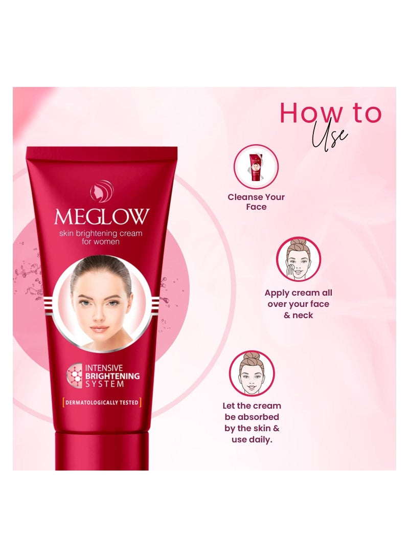 Meglow SPF 15 Fairness Face Cream for Women 50g  Combo Pack of 2