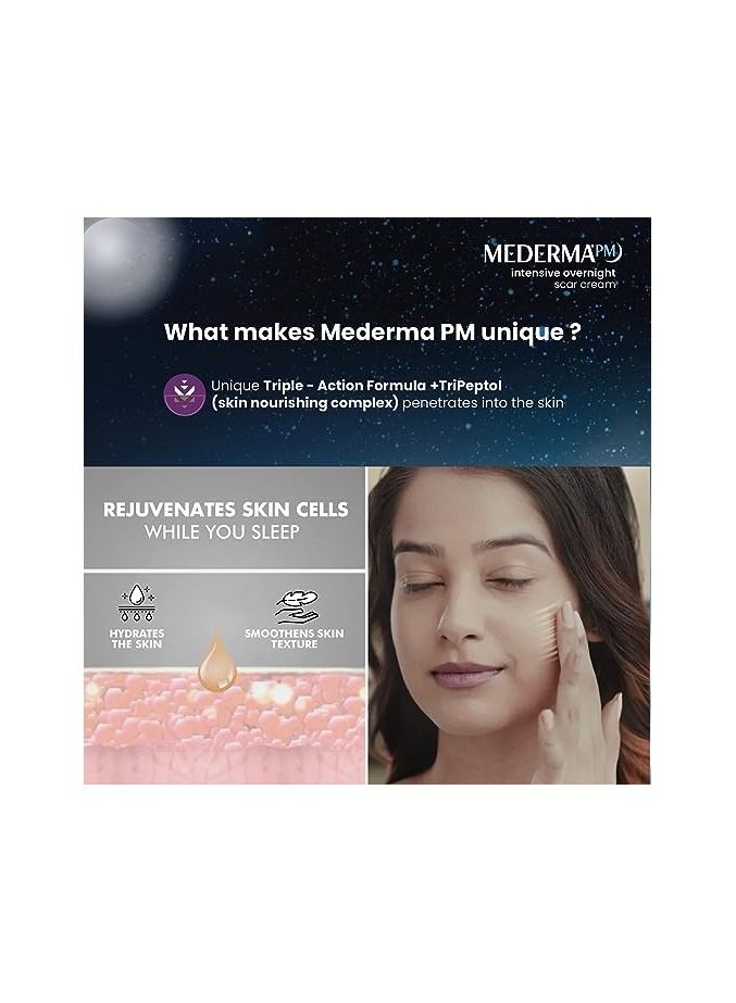 Mederma Intensive Overnight Cream 30g Works with Skin's Nighttime Regenerative Activity Once Nightly Application Is Clinically Shown to Make Scars Smaller and  Less Visible