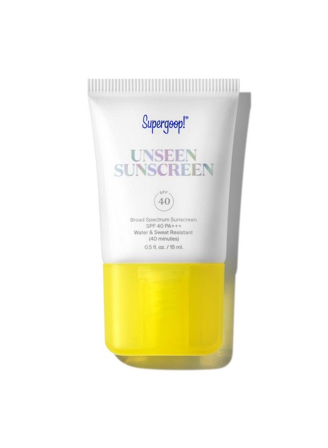 Unseen Sunscreen 0.5 Oz - Spf 40 Pa+++ Reef-Friendly Broad Spectrum Face Sunscreen & Makeup Primer - Weightless Invisible Oil Free & Scent Free - Beard Friendly - For All Skin Types