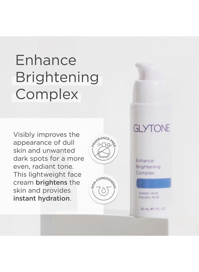 Glytone Enhance Brightening Complex - With 12% Azelaic Acid, 3% Glycolic Acid - Brightens Skin & Reduces Dark Spots - Non-Comedogenic - 1 fl. oz.