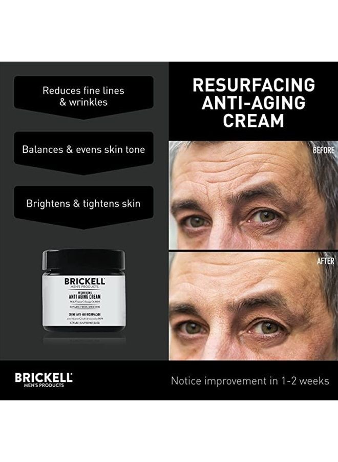 Resurfacing Anti-Aging Face Cream For Men, Natural and Organic Face Moisturizer, Vitamin C Cream For Wrinkles, 2 Ounce, Scented