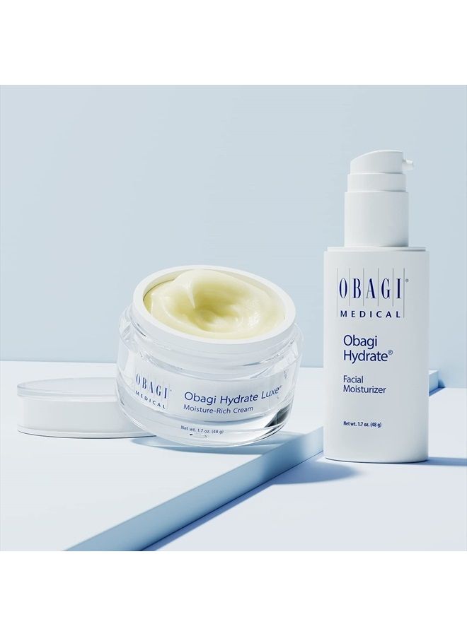 Obagi Hydrate Luxe Moisture-Rich Cream, 1.7 oz Pack of 1 - Hydrating Face Lotion with Shea Butter - Ultra-Rich Moisturization Night Face Cream for Dry Skin, Sensitive Skin, Aging Skin