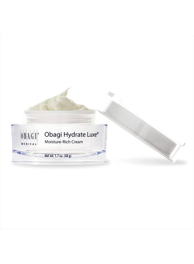 Obagi Hydrate Luxe Moisture-Rich Cream, 1.7 oz Pack of 1 - Hydrating Face Lotion with Shea Butter - Ultra-Rich Moisturization Night Face Cream for Dry Skin, Sensitive Skin, Aging Skin