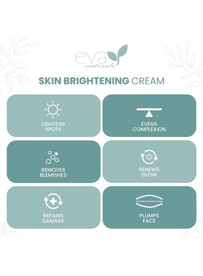 Skin Brightening Cream (4 oz) - Hyperpigmentation Cream Dark Spot Remover for Face - Helps Boost Collagen Production - Dark Spot Corrector - With Bearberry, Licorice, Kojic Acid