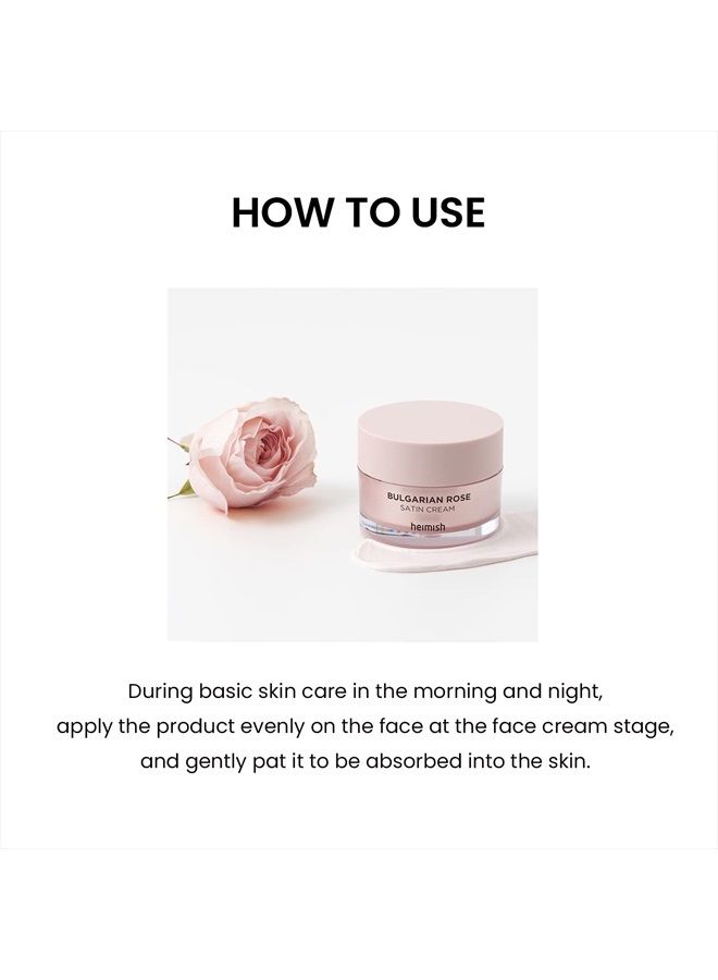 [heimish] Bulgarian Rose Satin Cream 1.9fl.oz/55ml | Anti-Aging Day and Night Face Cream | Wrinkle care, all-in-one cream, Anti-Againg Cream, Korean Skincare, Tone up, Rose Satin, Skily Skin