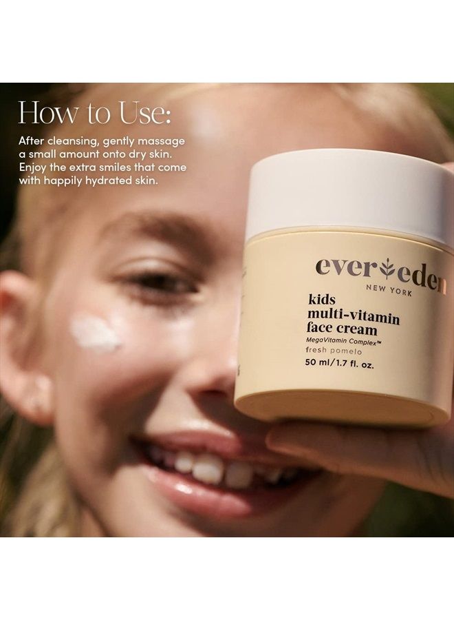 Kids Face Cream: Fresh Pomelo, 1.7 oz. | Plant Based and Natural Kids Face Lotion | Clean and Non-Toxic Kids Face Moisturizer | Multi-Vitamin Skin Care for Kids