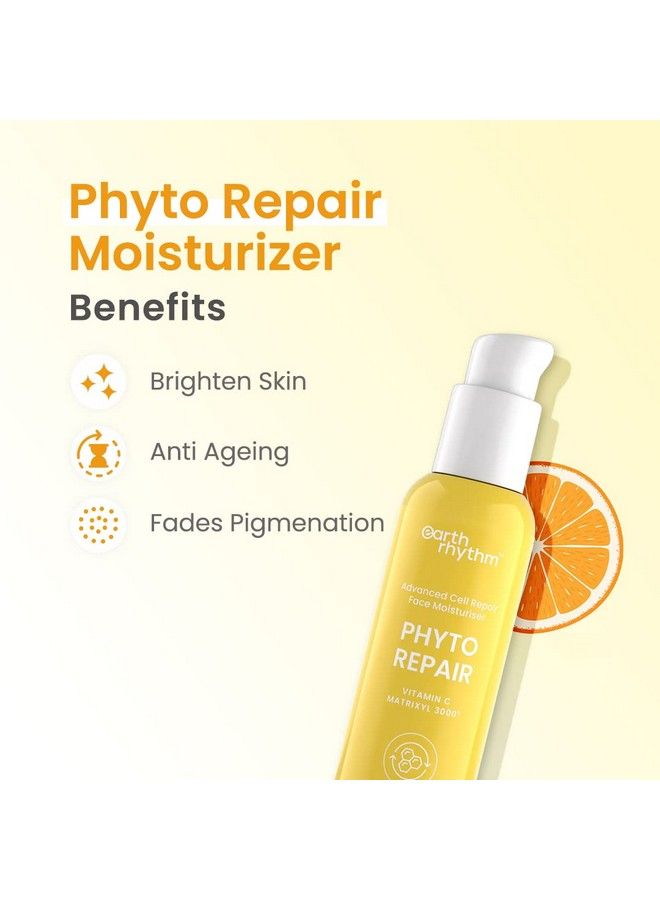 Vitamin C Moisturizer For Glowing Skin; Hydrates Moisturizes & Brightens Skin; Matrixyl 3000; For Dry Dull And Pigmented Skin; Men & Women; Non Comedogenic 50 Gm
