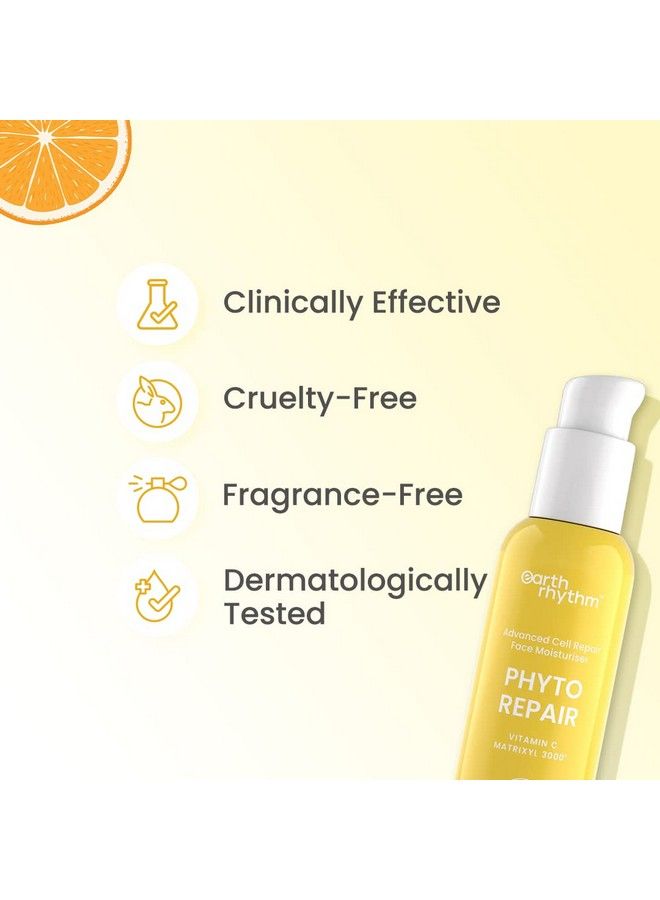 Vitamin C Moisturizer For Glowing Skin; Hydrates Moisturizes & Brightens Skin; Matrixyl 3000; For Dry Dull And Pigmented Skin; Men & Women; Non Comedogenic 50 Gm