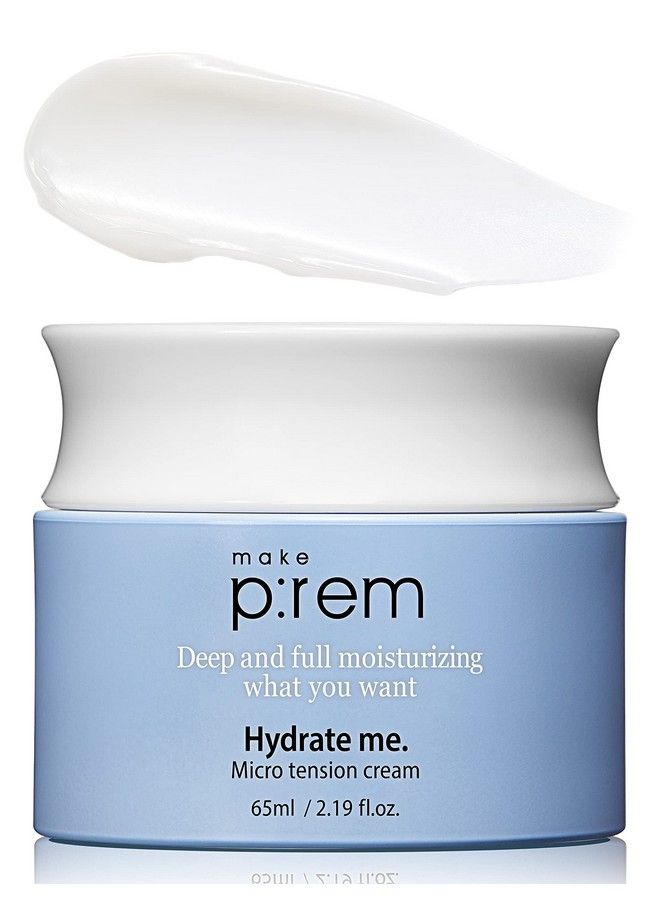 Makeprem Hydrate Me Micro Tension Cream Moisturizing Water Cream Hydrate Smooth Nosticky Dry Extradry Sensitive Oily Aging Acneprone Skin Hyaluronic Acid Raspberry 2.19 Fl Oz Korean Skincare.