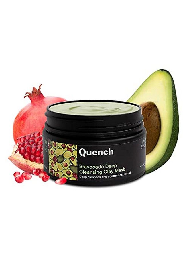 Bravocado Deep Cleansing Clay Mask ; Made In Korea ; Removes Oil And Impurities And Adds A Radiant Glow ; With Avocado Pomegranate Rice Water Kaolin And Bentonite (50Ml)