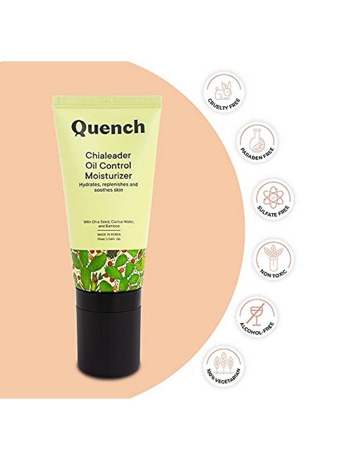 Chialeader Oil Control Moisturizer ; With Relaxing Roller Ball Applicator ; Made In Korea ; Nongreasy Face Moisturizer ; With Chia Seed Bamboo Cactus Water Calendula And Rose Myrtle (75Ml)