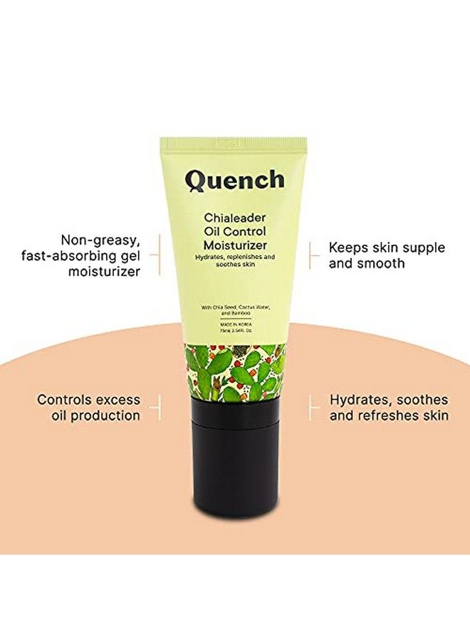 Chialeader Oil Control Moisturizer ; With Relaxing Roller Ball Applicator ; Made In Korea ; Nongreasy Face Moisturizer ; With Chia Seed Bamboo Cactus Water Calendula And Rose Myrtle (75Ml)