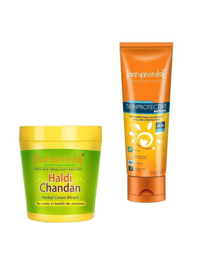 Herbals Haldi Chandan Bleach Cream 250G And Sunscreen Lotion Spf 50 All Skin Type 60 Gm