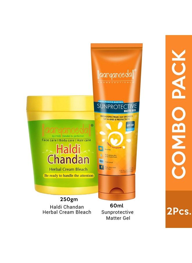 Herbals Haldi Chandan Bleach Cream 250G And Sunscreen Lotion Spf 50 All Skin Type 60 Gm