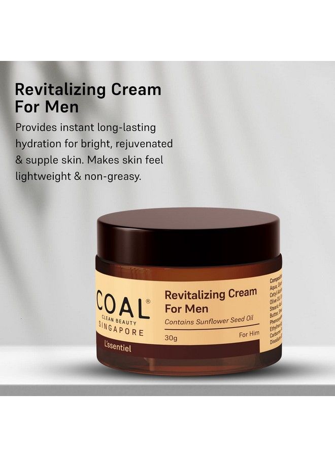 Revitalizing Cream For Men ; Sunflower Seed Oil Niacinamide Olive Oil Cocoa Butter Shea Butter; Moisturizes & Delays Premature Ageing ; Men ; All Skin Types