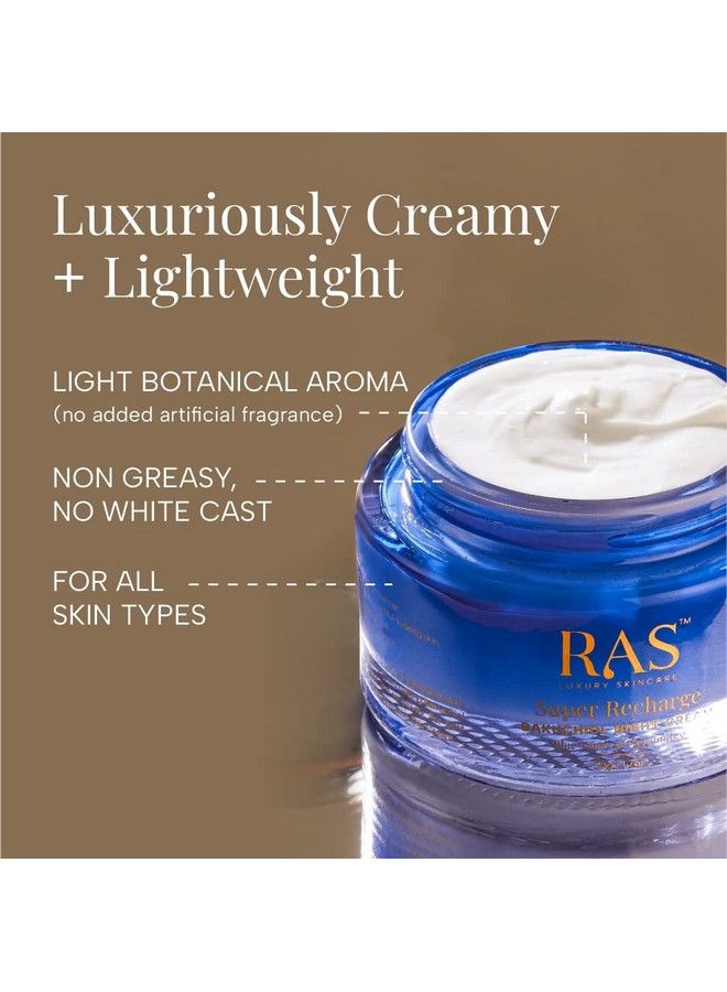 Super Recharge Night Cream With Bakuchiol (Natural Retinol) & Peptides ; Antiaging Formula ; Deeply Hydrates & Strenghten Skin Barrier ; Reduces Fine Lines & Wrinkles ; Luxury Skincare ; Vegan ; 50Gm