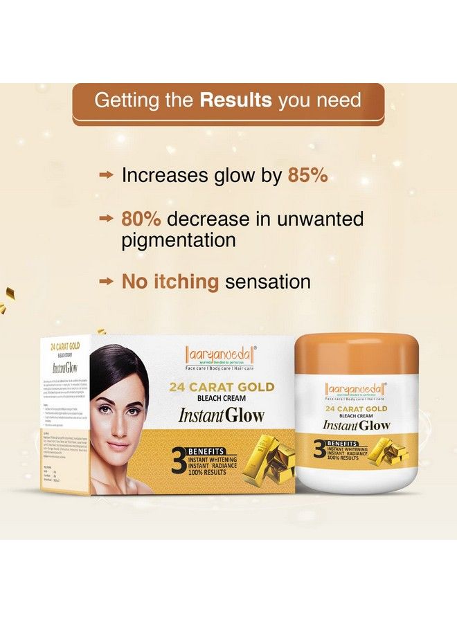 24 Carat Gold Bleach Cream 450 Gm And Blemishend Unisex Anti Blemish And Pigmentation Face Cream For Antiageing All Skin Type 50G