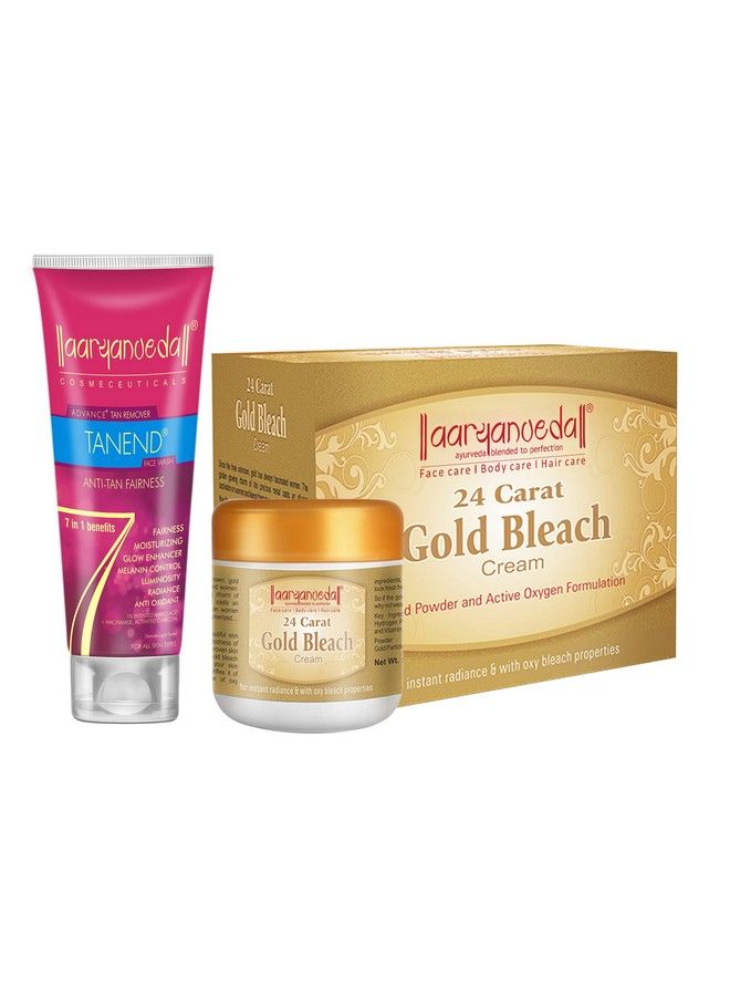 24 Carat Gold Bleach Cream 450 Gm And Tanend Tan Removal Face Wash 60Ml