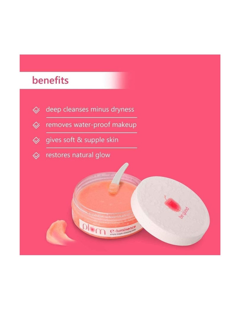 E-Luminence Simply Supple Cleansing Balm Gentle Makeup Remover Enriched with Vitamin E For Normal Dry Combination Skin 100% Vegan Cruelty