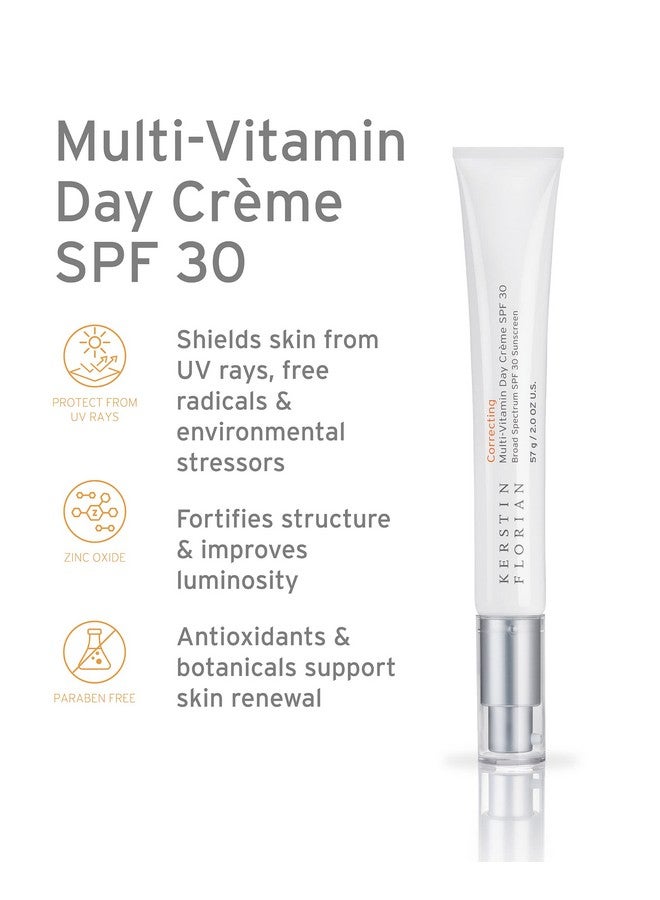 Erstin Florian Multivitamin Day Crème Spf 30 Daily Facial Moisturizer With Natural Zinc Oxide Sunscreen With Uva And Uvb Protection Free From Parabens Oil & Chemicals (2 Oz)