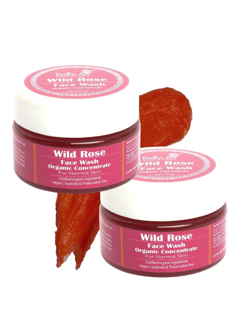 Organic Wild Rose Face Wash Concentrate 50gm (Pack Of 2)