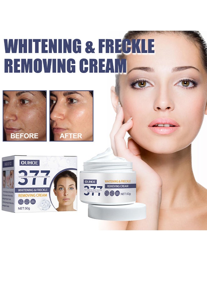 377 Whitening And Freckle Removing Cream, Higt Quanlity Facial Whitening And Light Spots Frost Lighten Spots Brighten Skin Refreshing And Easy To Absorb 50G