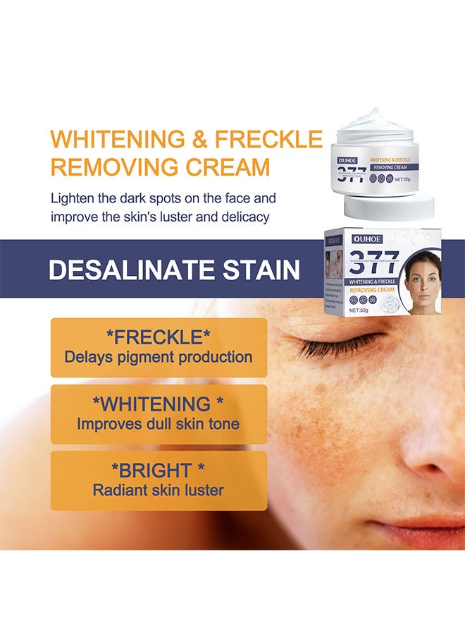 377 Whitening And Freckle Removing Cream, Higt Quanlity Facial Whitening And Light Spots Frost Lighten Spots Brighten Skin Refreshing And Easy To Absorb 50G