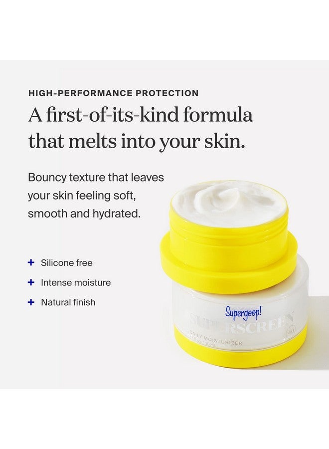 Superscreen 1.7 Fl Oz Spf 40 Pa+++ Hydrating Daily Moisturizer Sunscreen Protection From Uv Rays + Helps Filter Pollution & Blue Light