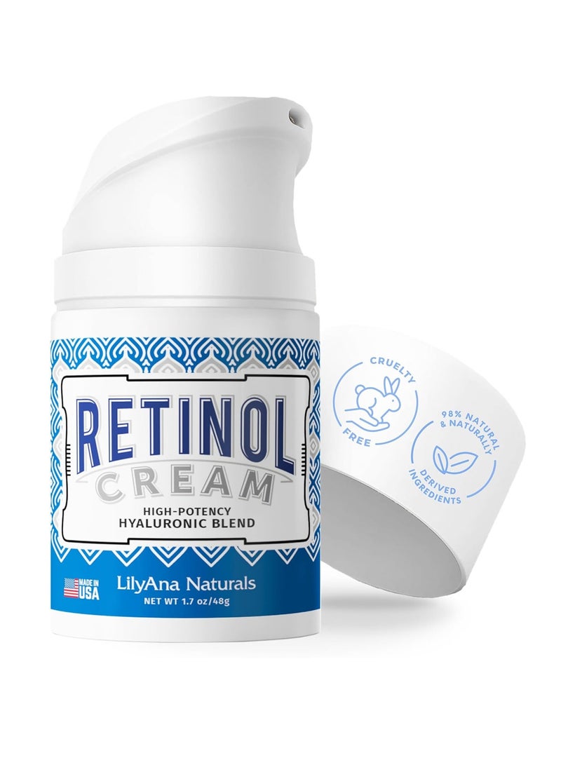 LilyAna Naturals retinol cream made in USA anti aging moisturizer for face and neck wrinkle retinol complex 1.7 oz packaging may vary