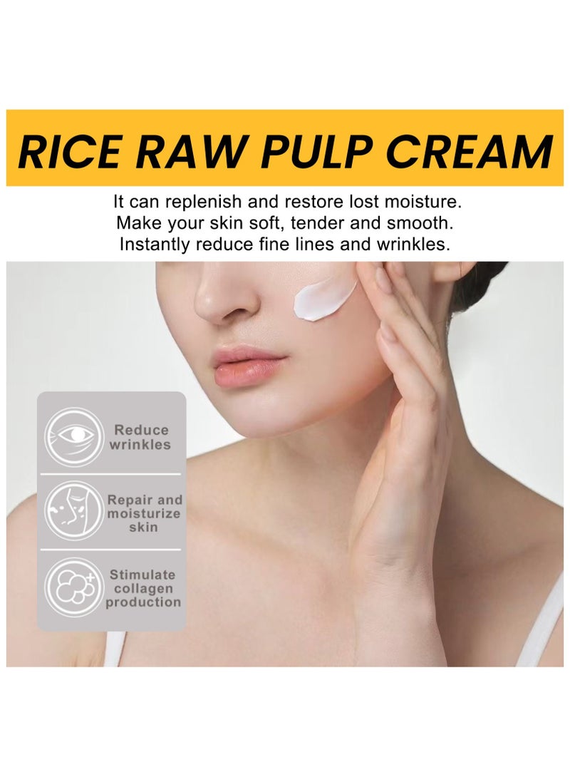 Rice Repair Fades Facial Fine Lines Repairs Skin Barrier Tender Pores Moisturizing Cream