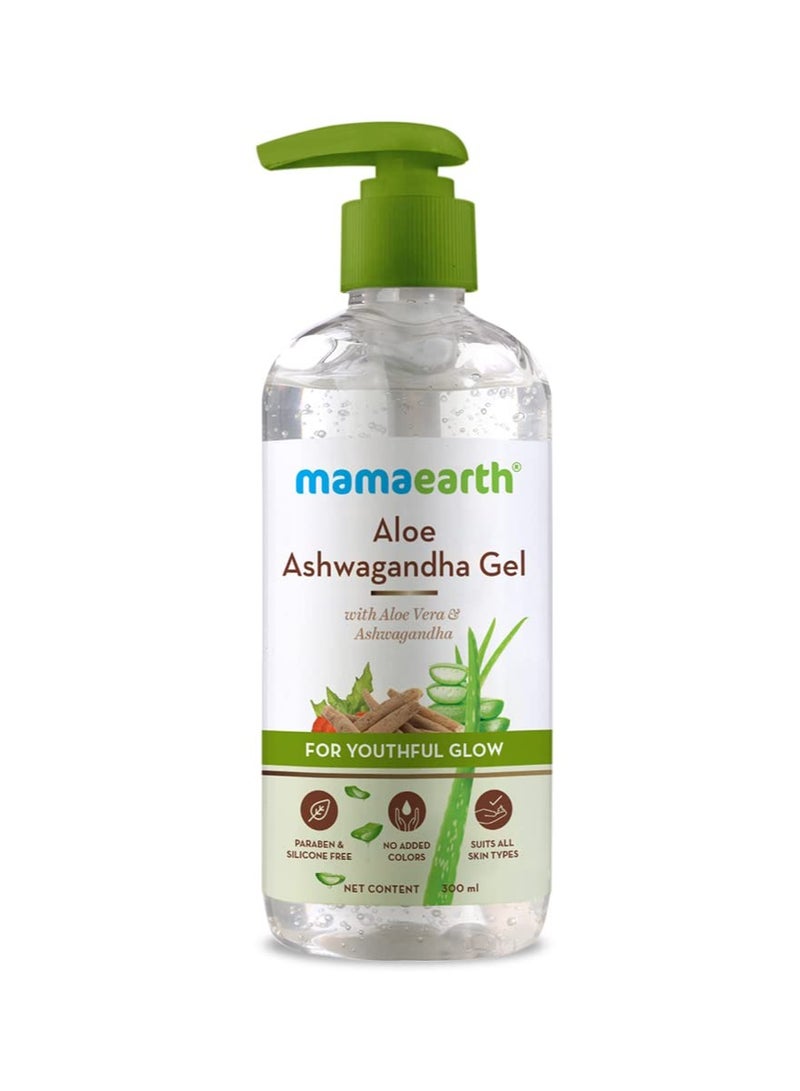 Aloe Ashwagandha Gel, for face, with Aloe Vera & Ashwagandha for a Youthful Glow - 300 ml