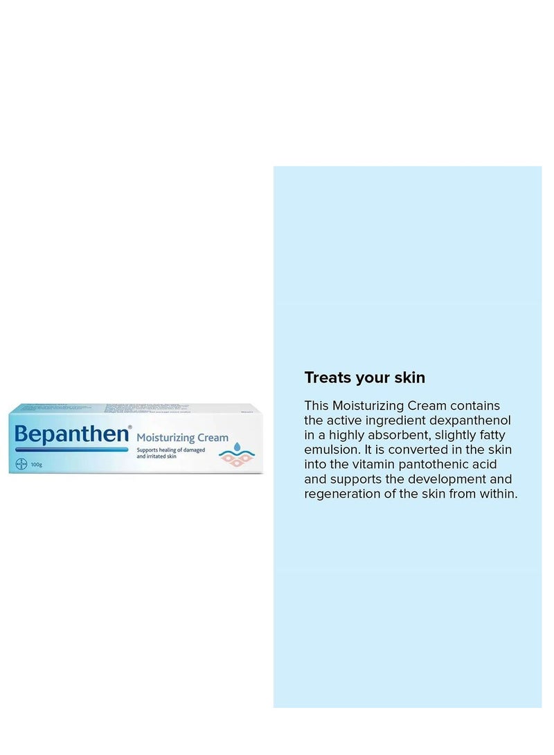 Bepanthen Moisturizing Cream For Dry, Damaged & Irritated Skin 100g