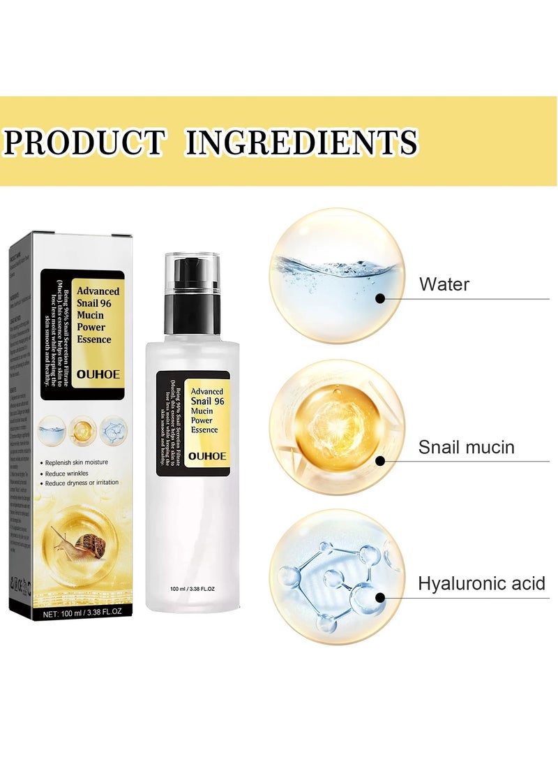 Anti Wrinkle Face Cream, Snail Collagen Lifting And Firming Cream, Snail Mucin Essence For Face Moisturizing, Snail Secretion Filtrate Brightening Essence, (1pc Face Essence)