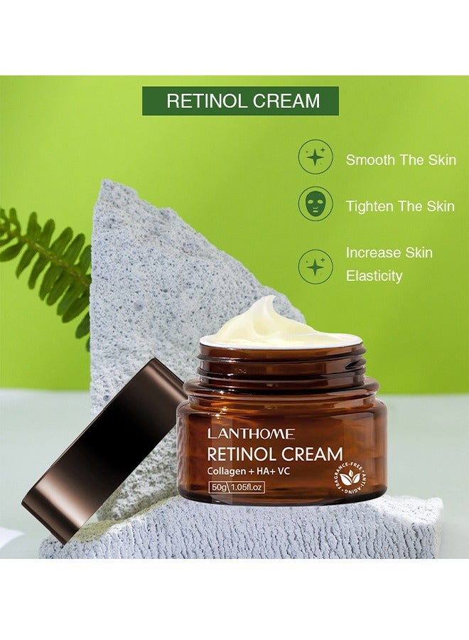 Retinol Cream-Reduce Fine Lines & Wrinkles,Collagen +Ha +Vc Retinol Firming Cream 50g