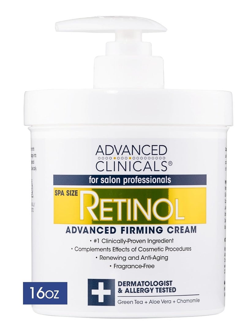 Advanced Clinicals Retinol Body Lotion Moisturizer Face Lotion & Body Cream | Crepey Skin Care Treatment Targets Look Of Crepe Skin, Wrinkles, Sagging Skin, & Sun Damaged Skin, 16 Oz