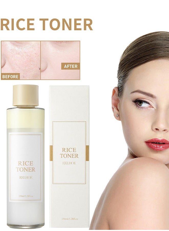 Rice Toner, 77.78% Rice Extract, Effectively Replenish Nutrients Improve Dryness Soften Cuticles Minimize Poreslighten Acne Scars Soothe And Repair Skin 150ML