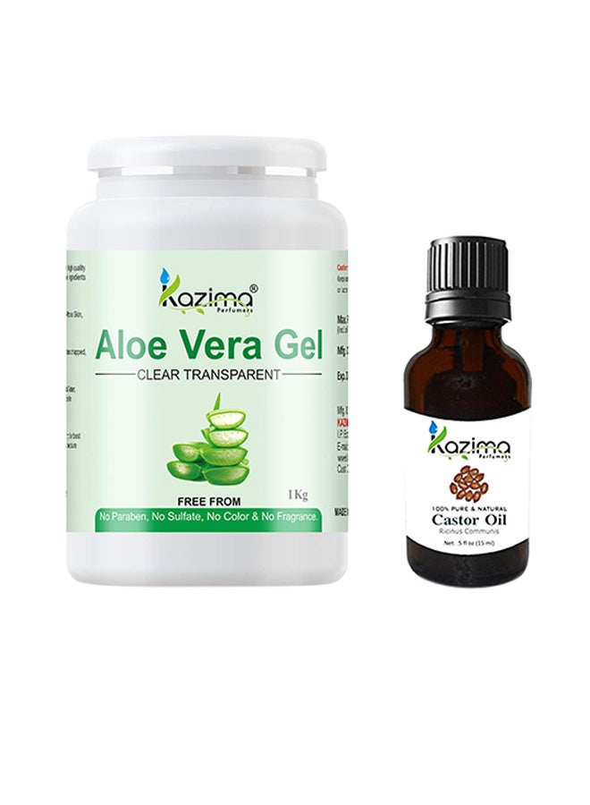 2-Piece Aloe Vera Gel And Castor Oil Set