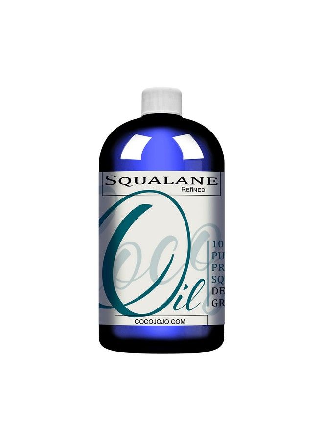 Squalane Oil 100% Pure Plant Derived Refined Cold Pressed Squalene From Olives Vegan Undiluted Bulk Carrier Oil For Face Skin Hair Body Cosmetics Natural Cleanser Moisturizer (16 Oz)