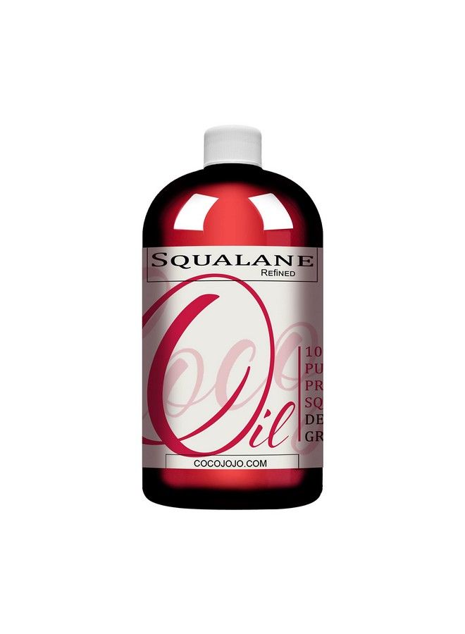 Squalane Oil 100% Pure Plant Derived Refined Cold Pressed Squalene From Olives Vegan Undiluted Bulk Carrier Oil For Face Skin Hair Body Cosmetics Natural Cleanser Moisturizer (16 Oz)