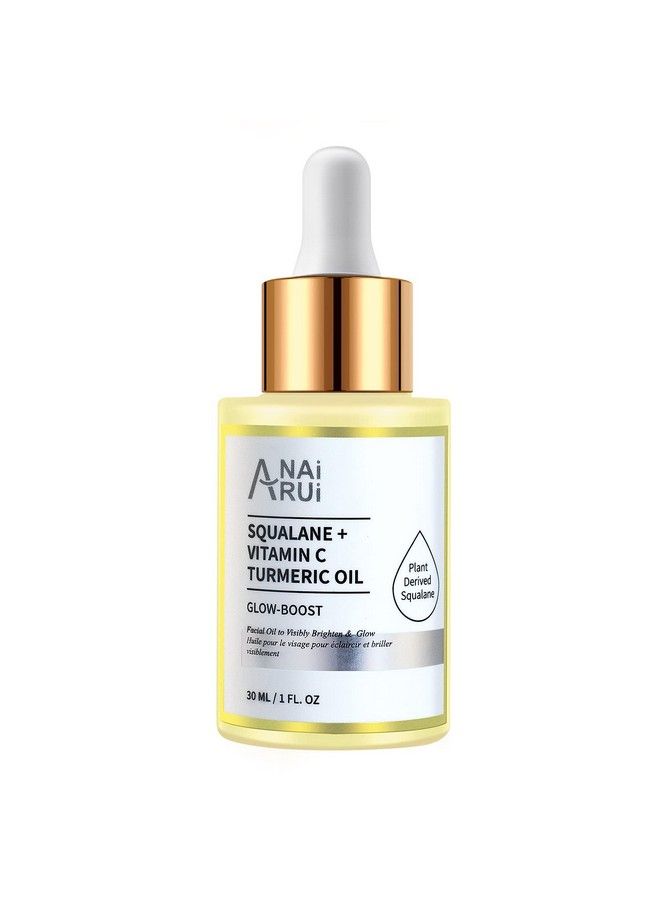 Squalane Vitamin C Turmeric Facial Oil Moisturizer For Face Hydrates Firms Skin 1 Fl. Oz.